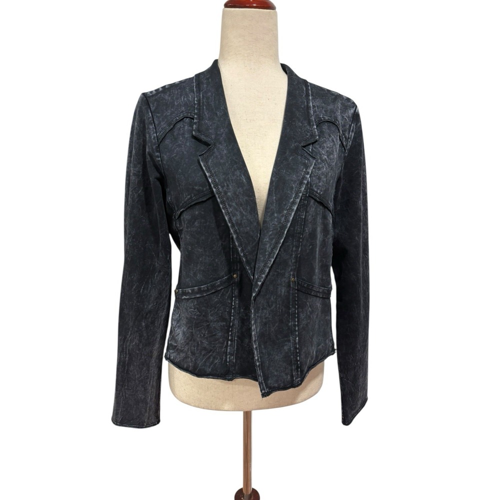 TESTIMONY Los Angeles French Terry Whimsigoth Open‎ Front Jacket Black Size S